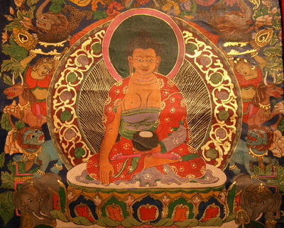 Medicine Buddha - Thanka Detail