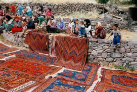 DOBAG rugs on display in Turkey.