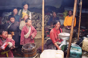 Tibetan Family in Yurt